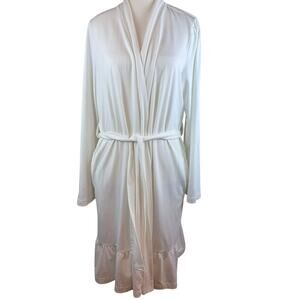 Berkshire Home Women's White Robe Soft Ruffles Bride Small Hotel Chic Cozy